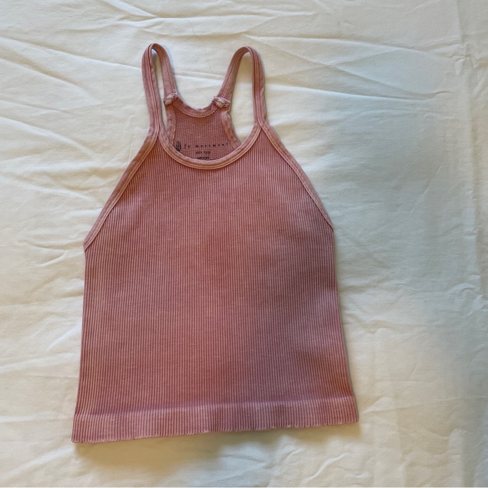 Free People FP Movement  capri length black leggings XS and pink tank XS/S - Picture 6 of 9